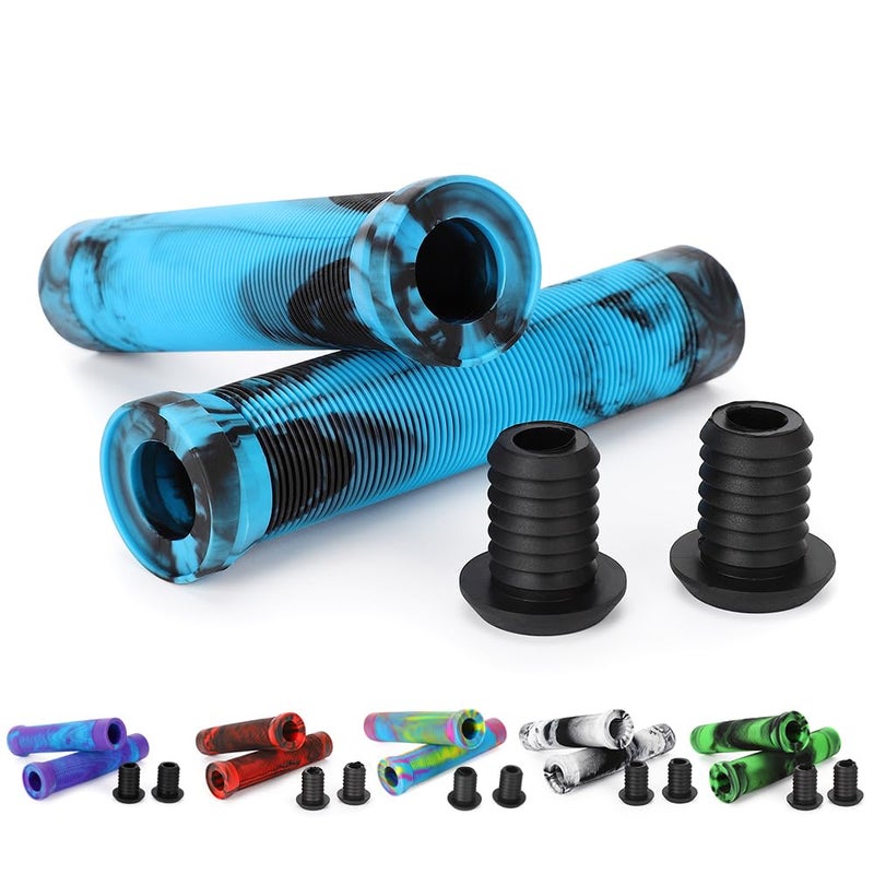 Kutrick Scooter Grips - Mixed Color Bike Bicycle MTB Scooter Handlebar Grips | 145mm Soft Handle Grips for Pro Stunt Kick Scooter, BMX Bikes,Mountain Bike - Image 1
